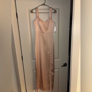 Azazie bridesmaids dress blushing pink